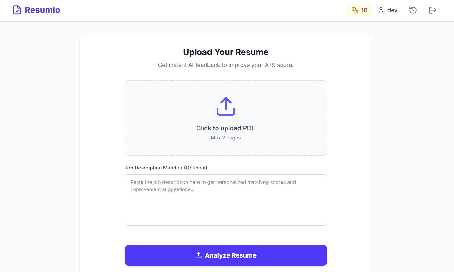 Resumio - AI-powered Resume Analyzer